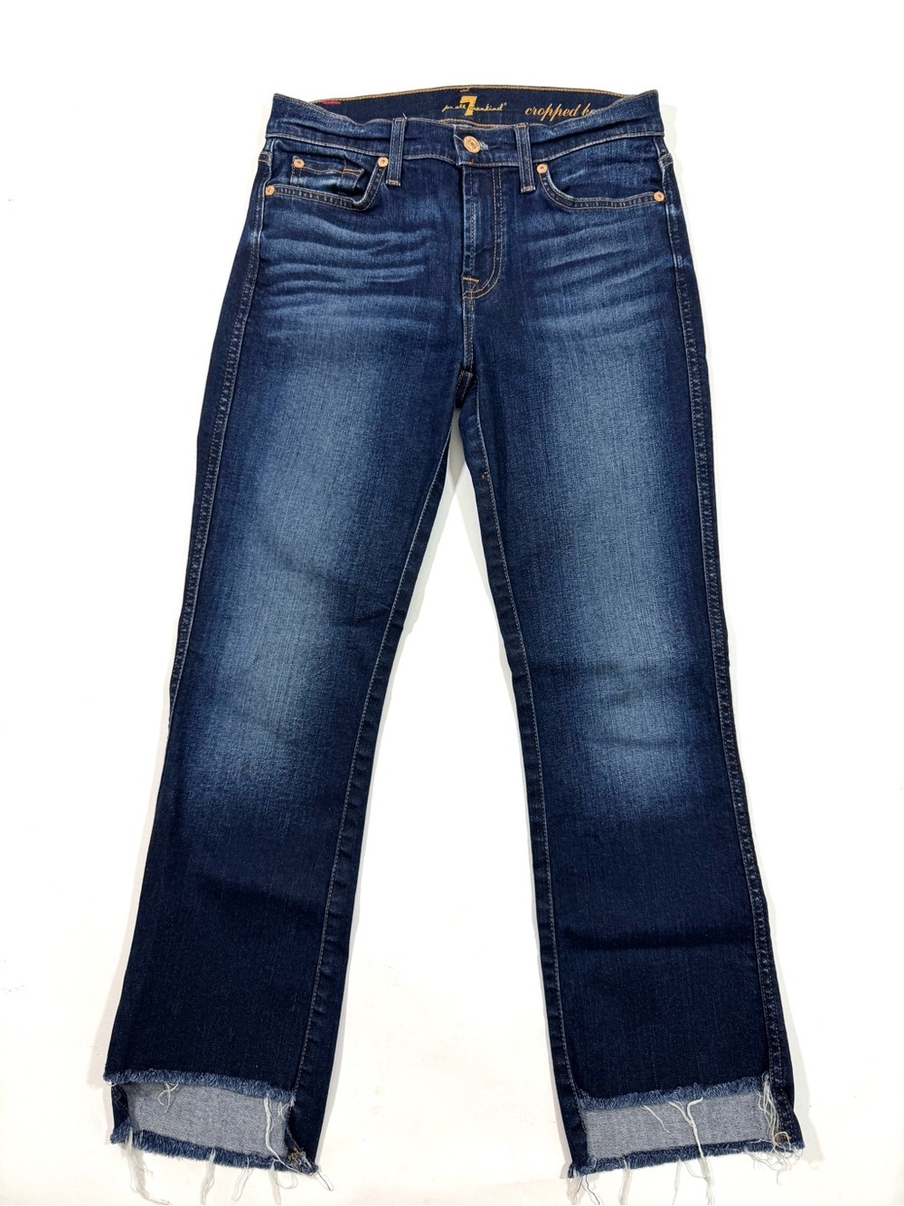 7 For All Mankind Cropped Boot Jeans Raw Hem